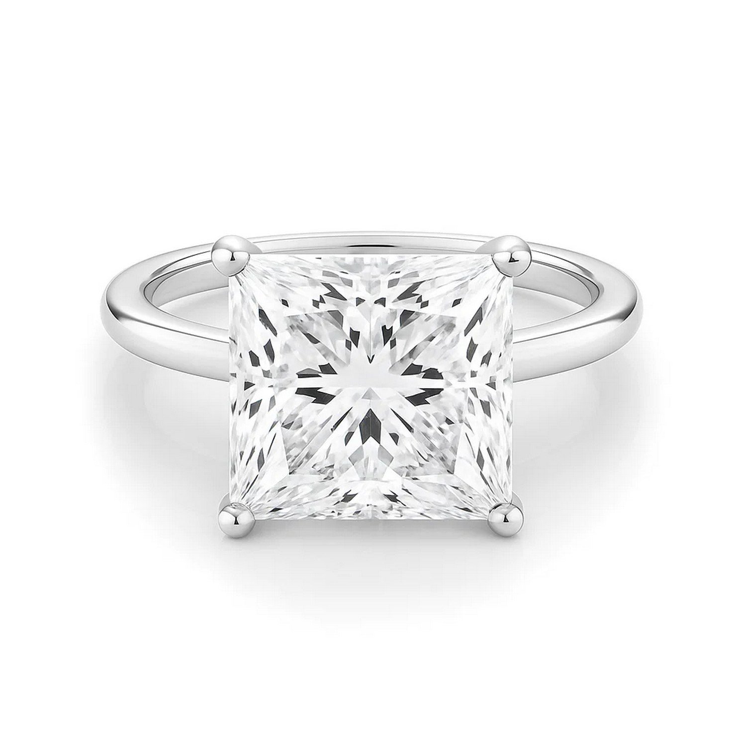 5 Carat Princess Lab Grown IGI G/VS1 Diamond Solitaire Ring in 14K White Gold - Image 3
