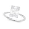5 Carat Radiant Lab Grown IGI G/VS1 Diamond Solitaire Ring in 14K White Gold