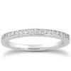14k White Gold Micro-pave Flat Sided Diamond Wedding Ring Band