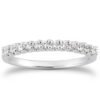 14k White Gold Fancy U Setting Shared Prong Diamond Wedding Ring Band
