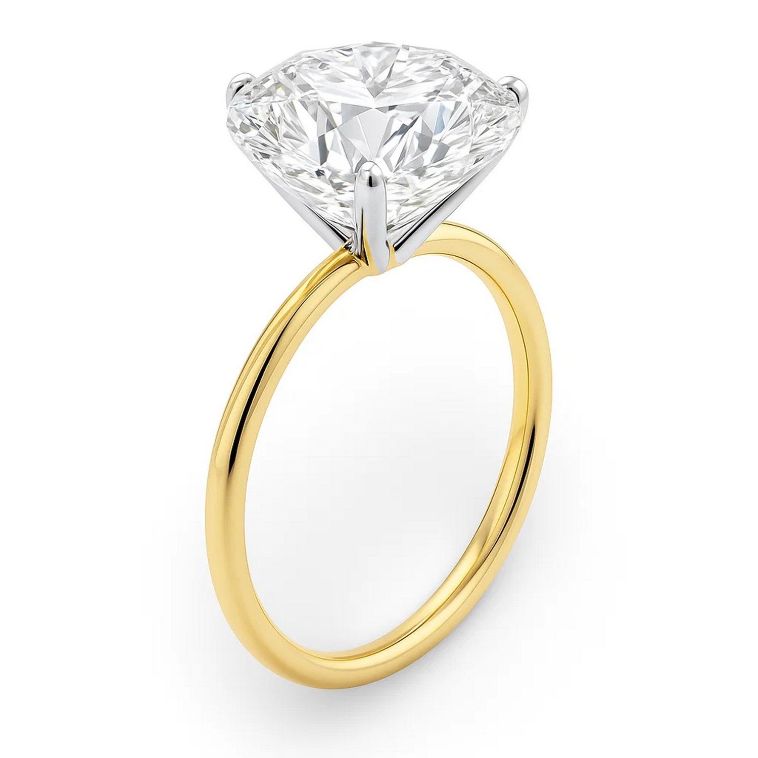 5 Carat Round Lab Grown IGI G/VS1 Diamond Solitaire Ring in 10K Yellow Gold - Image 2