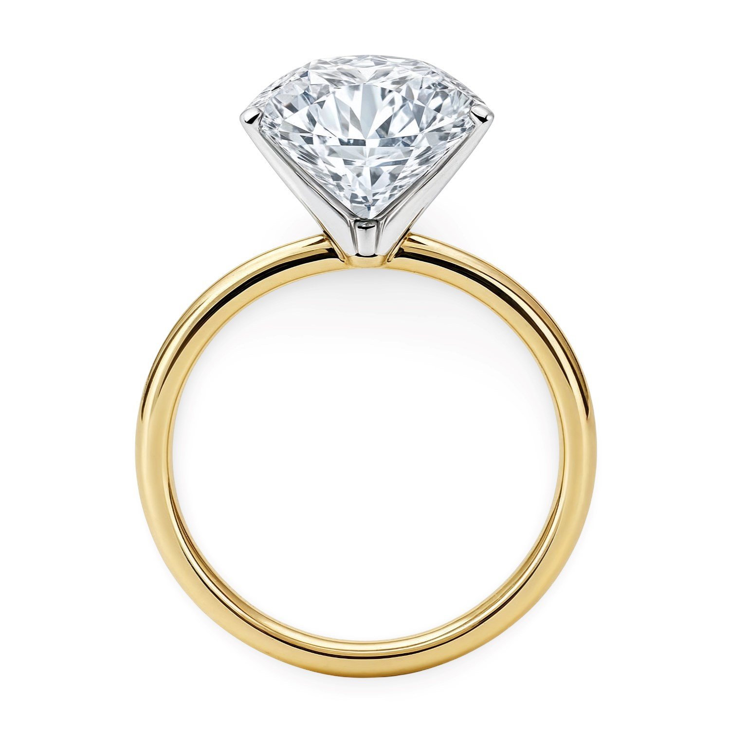 5 Carat Round Lab Grown IGI G/VS1 Diamond Solitaire Ring in 10K Yellow Gold - Image 4