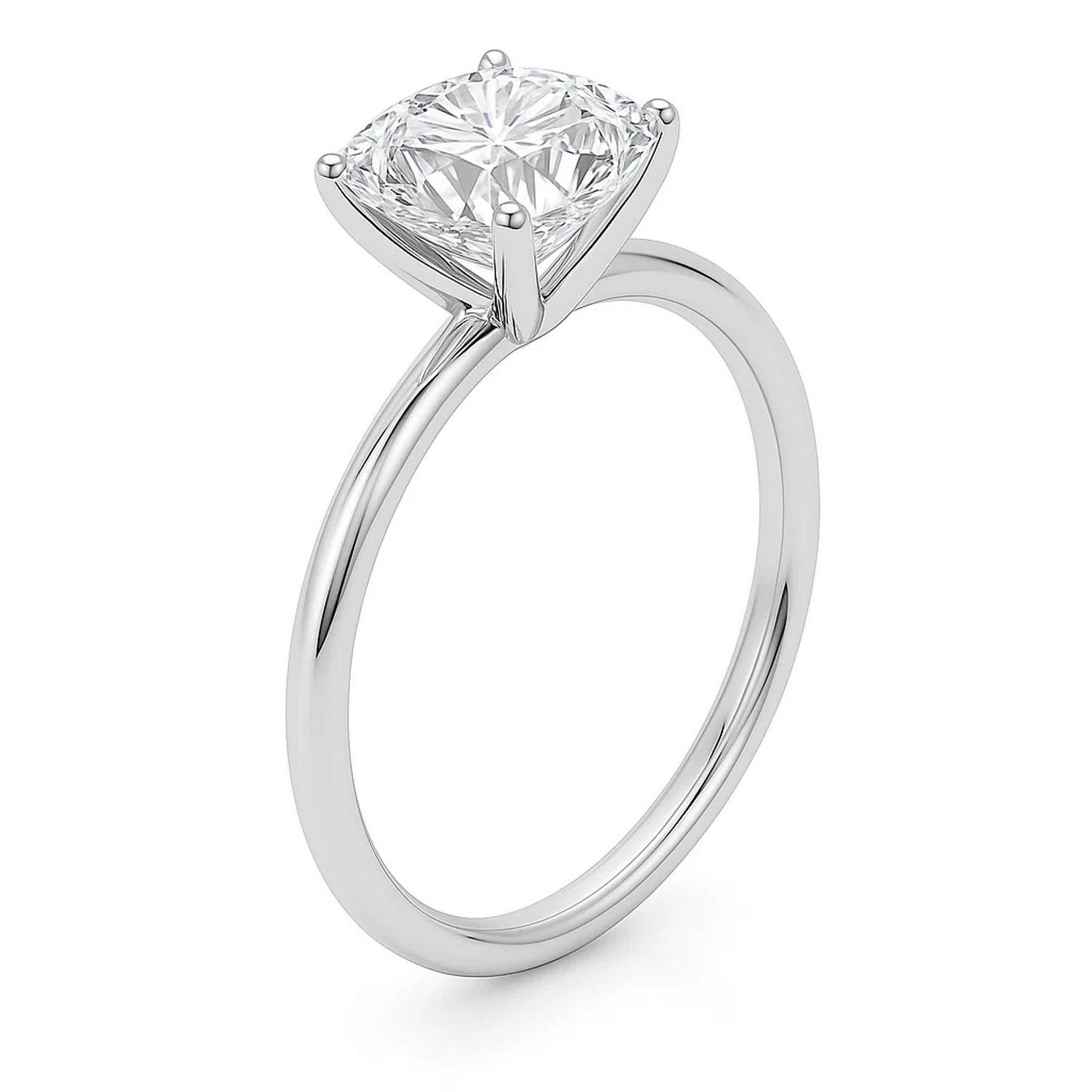3 Carat Cushion Lab Grown IGI G/VS1 Diamond Solitaire Ring in 14K White Gold - Image 2