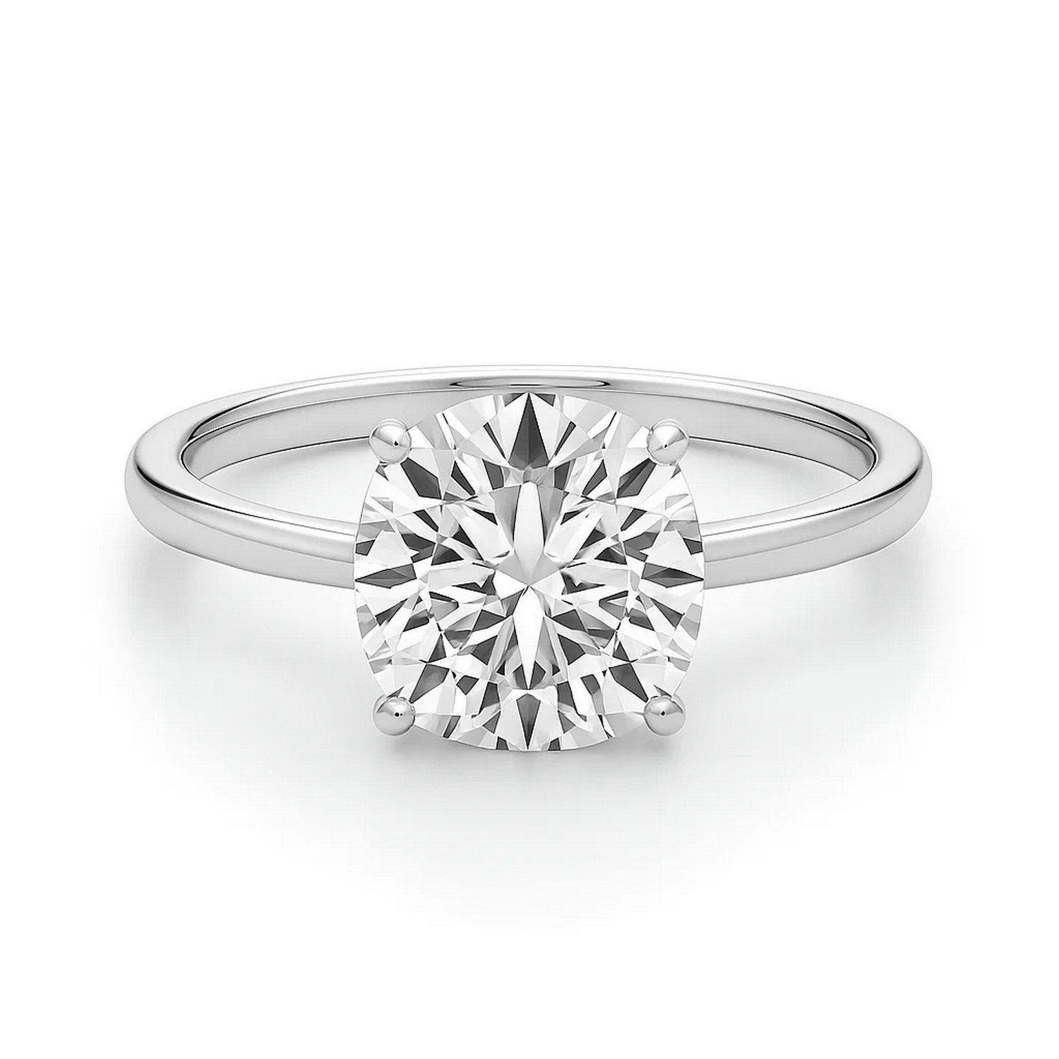 3 Carat Cushion Lab Grown IGI G/VS1 Diamond Solitaire Ring in 14K White Gold - Image 3