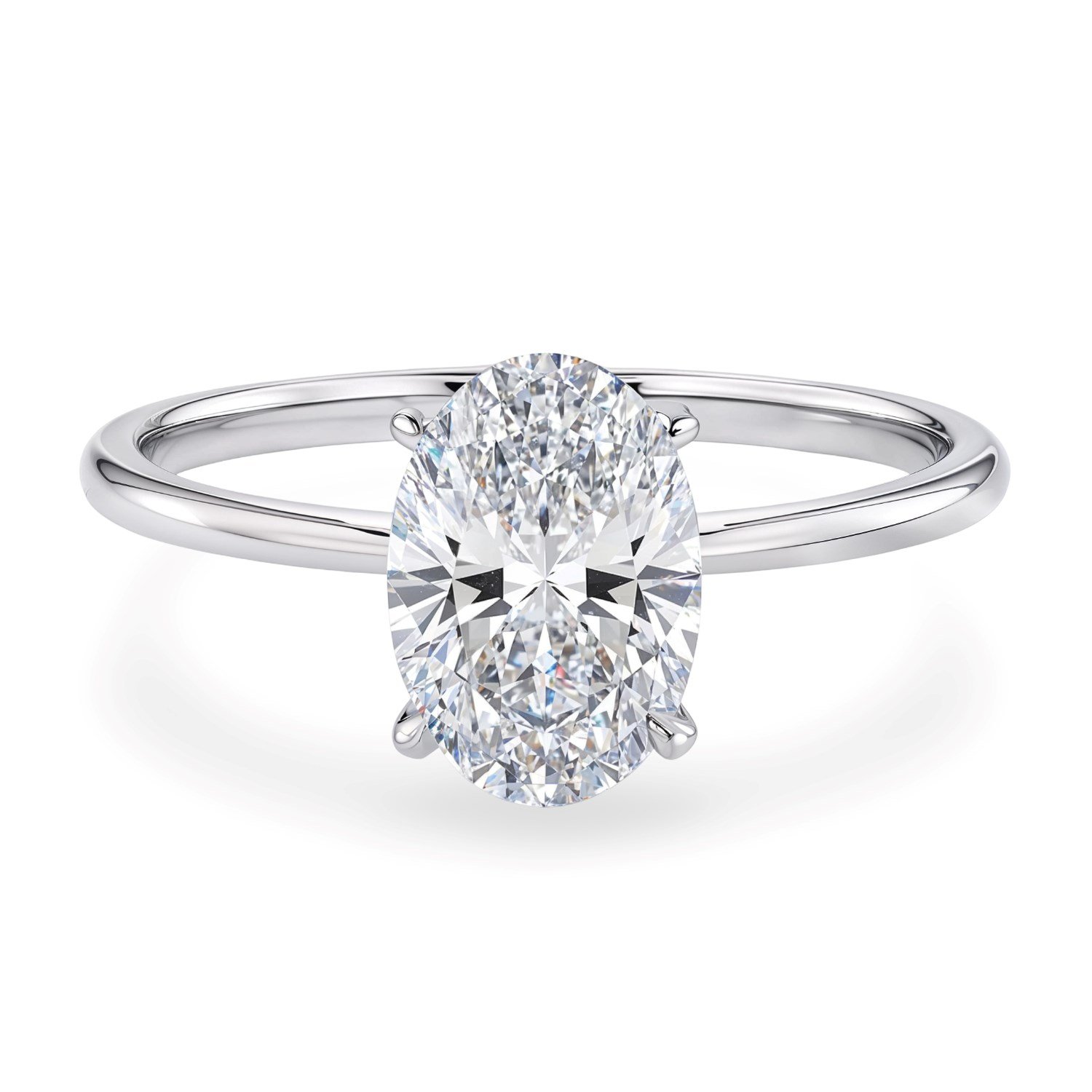 1 1/2 Carat Oval Lab Grown IGI G/VS1 Diamond Solitaire Ring in 10K White Gold - Image 2