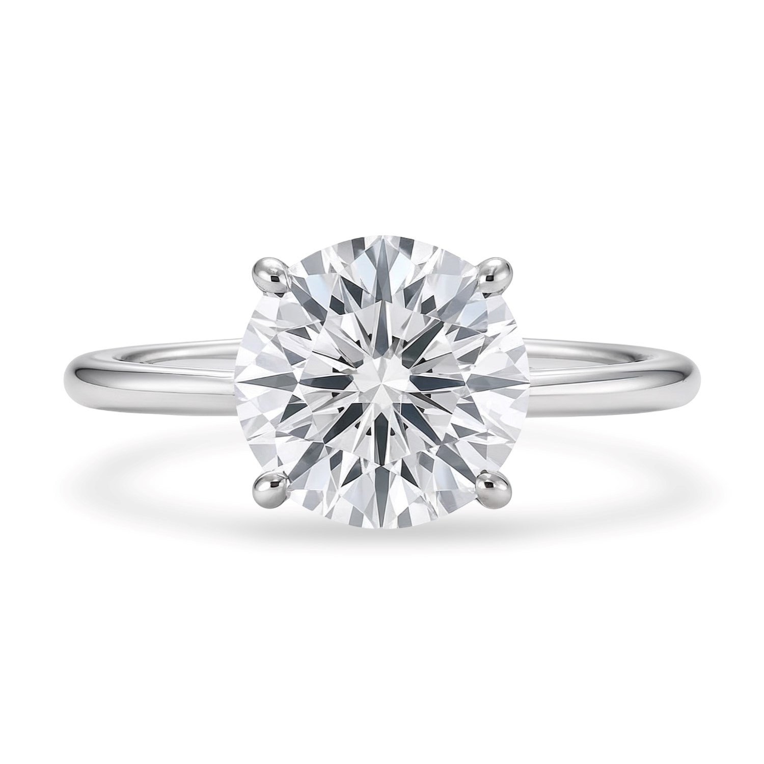 3 Carat Round Lab Grown IGI G/VS1 Diamond Solitaire Ring in 14K White Gold - Image 3