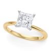 1 Carat Princess Lab Grown IGI G/VS1 Diamond Solitaire Ring in 10K Yellow Gold