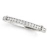 14k White Gold Bead Border Modern Wedding Band (1/8 cttw)
