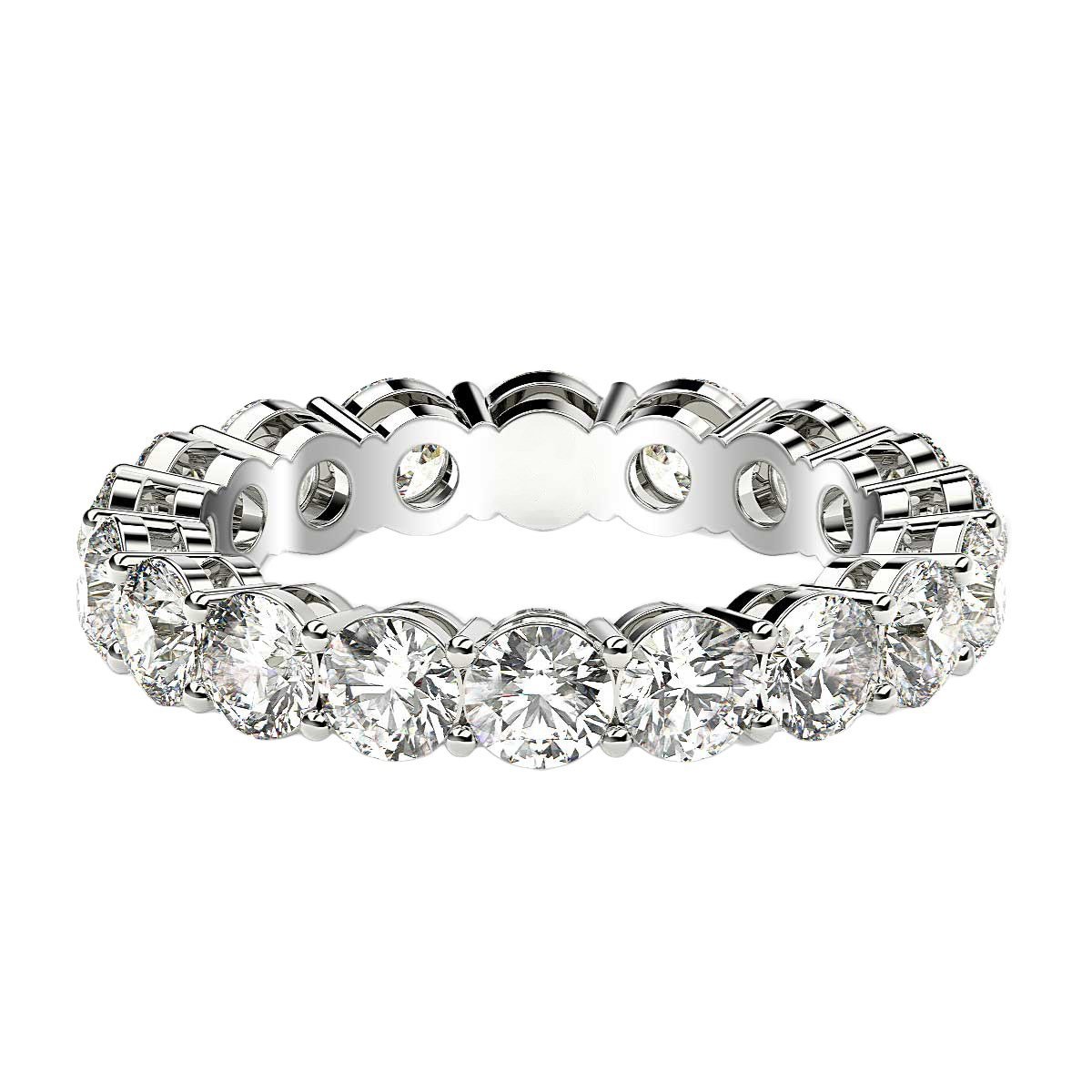 Round Cut Lab Grown Diamond Eternity Ring in 14k White Gold (2 cttw FG/VS2) - Image 2