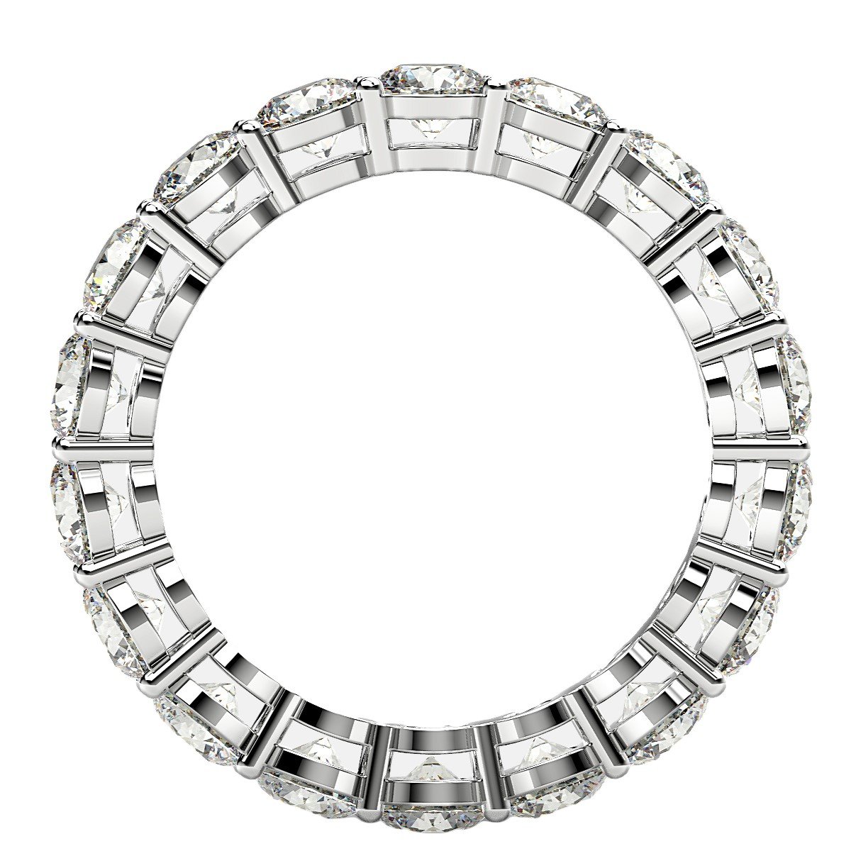 Round Cut Lab Grown Diamond Eternity Ring in 14k White Gold (2 cttw FG/VS2) - Image 3