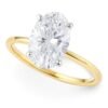 3 Carat Oval Lab Grown IGI G/VS1 Diamond Solitaire Ring in 14K Yellow Gold