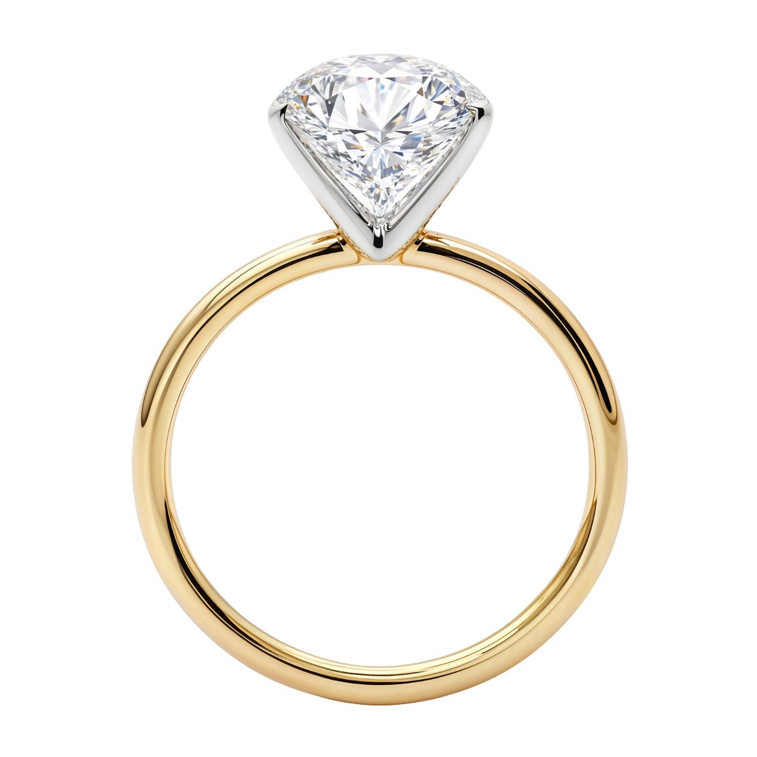 3 Carat Oval Lab Grown IGI G/VS1 Diamond Solitaire Ring in 14K Yellow Gold - Image 3