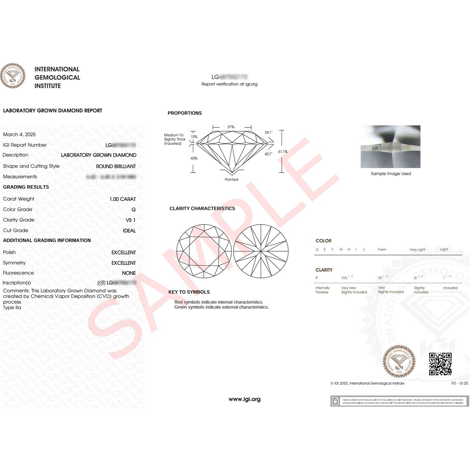 1 Carat Round Lab Grown IGI G/VS1 Diamond Solitaire Ring in 14K White Gold - Image 7