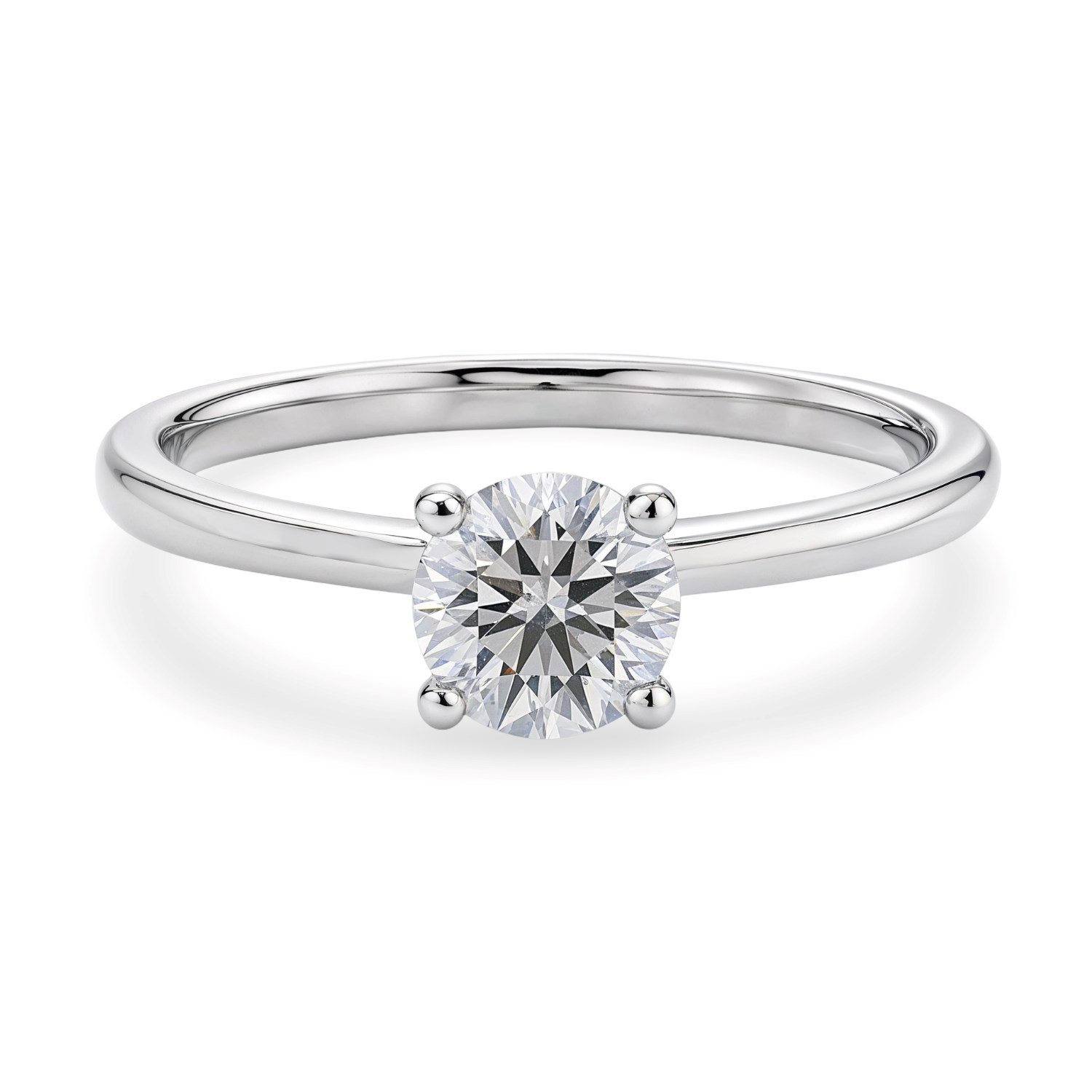 1 Carat Round Lab Grown IGI G/VS1 Diamond Solitaire Ring in 14K White Gold - Image 3