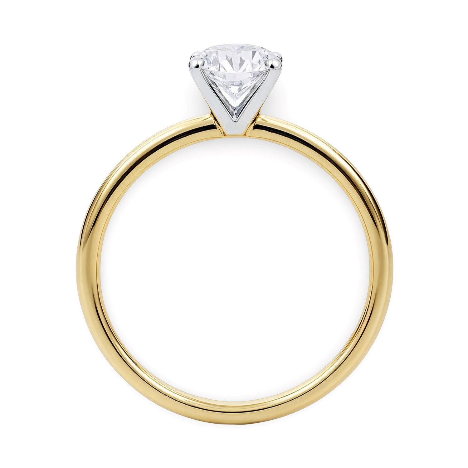 3/4 Carat Round Lab Grown IGI G/VS1 Diamond Solitaire Ring in 10K Yellow Gold - Image 3