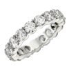 Round Cut Lab Grown Diamond Eternity Ring in 14k White Gold (3 cttw FG/VS2)