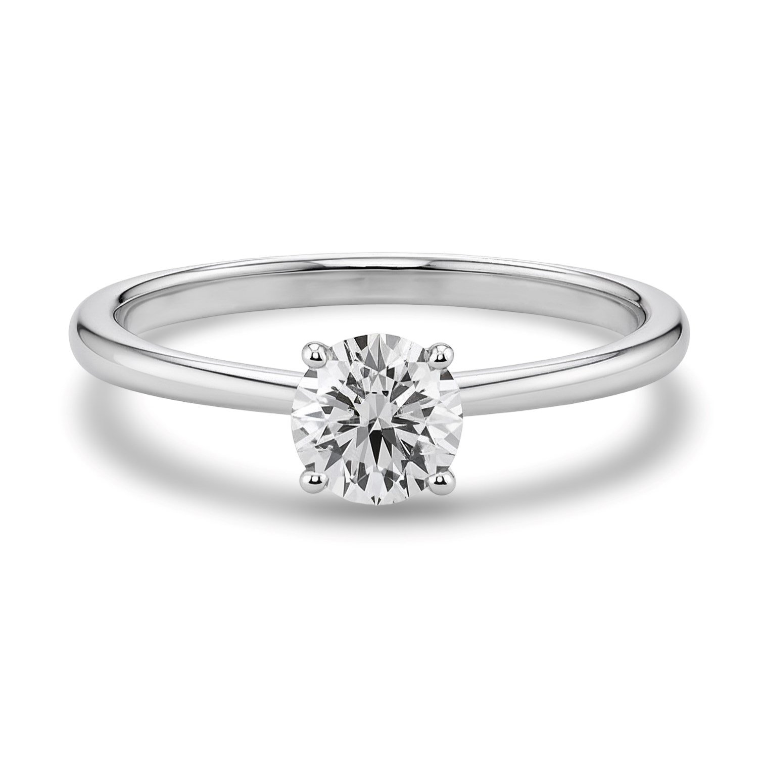 3/4 Carat Round Lab Grown IGI G/VS1 Diamond Solitaire Ring in 14K White Gold - Image 3