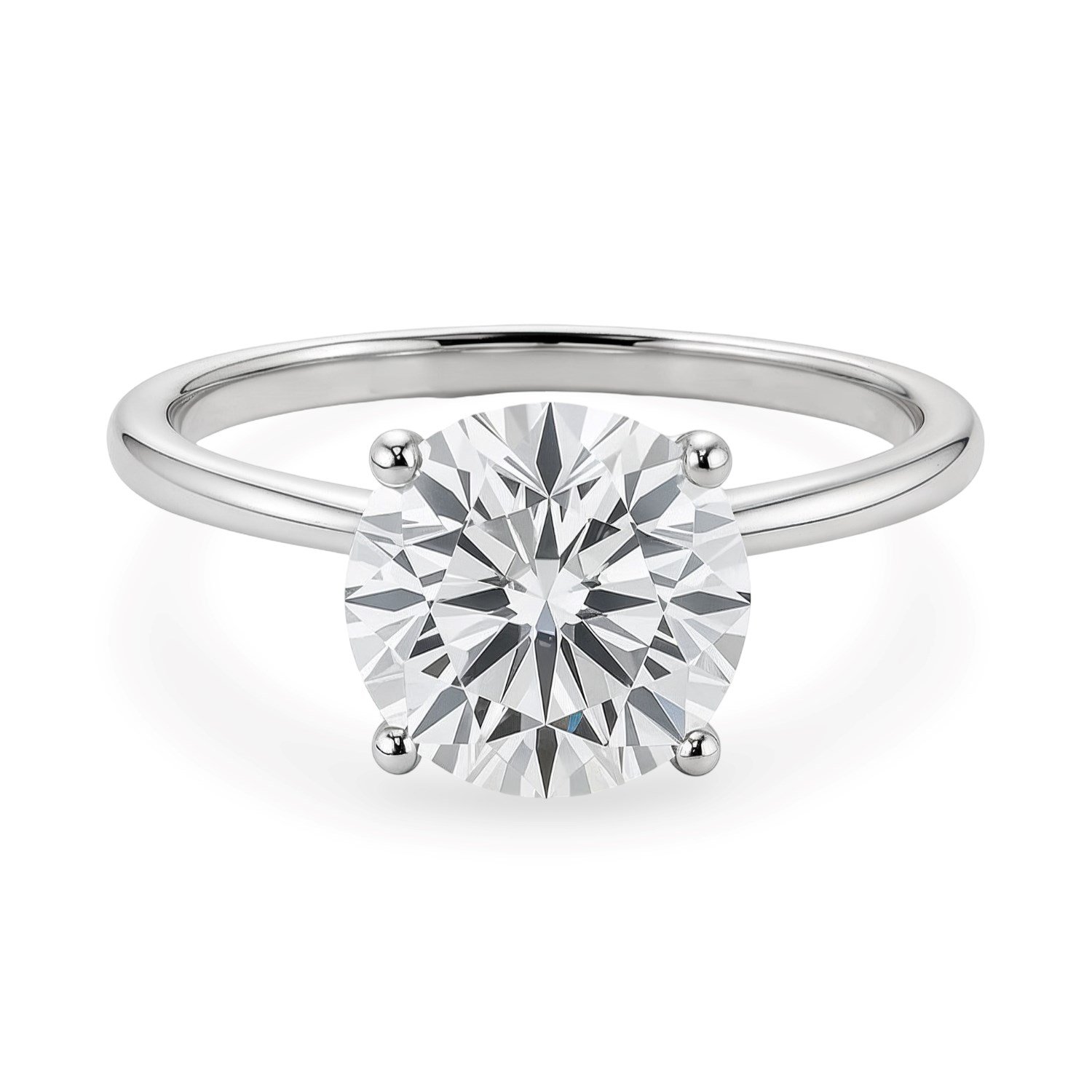 2 Carat Round Lab Grown IGI G/VS1 Diamond Solitaire Ring in Sterling Silver - Image 3