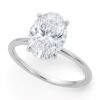 5 Carat Oval Lab Grown IGI G/VS1 Diamond Solitaire Ring in 10K White Gold
