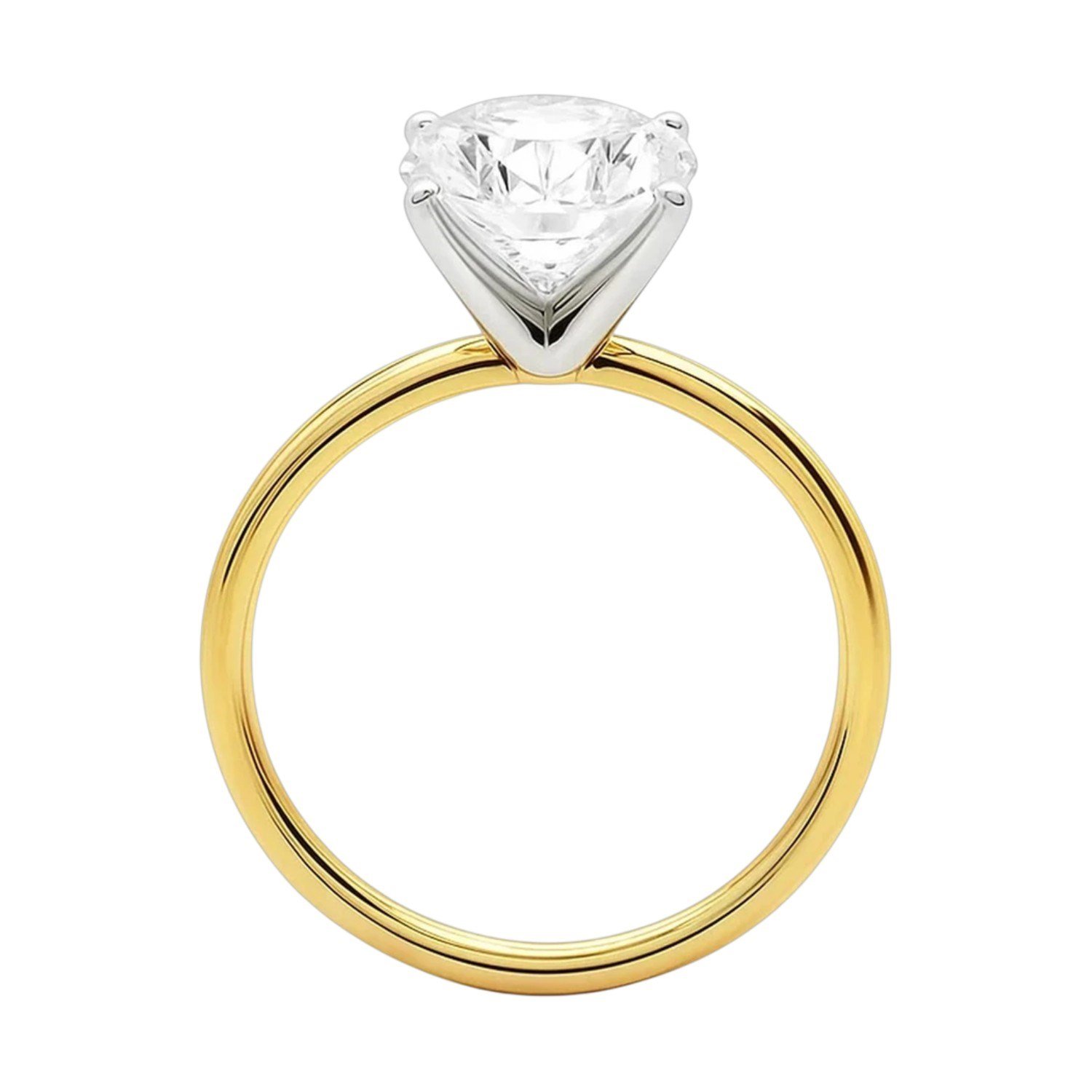 5 Carat Oval Lab Grown IGI G/VS1 Diamond Solitaire Ring in 10K Yellow Gold - Image 3