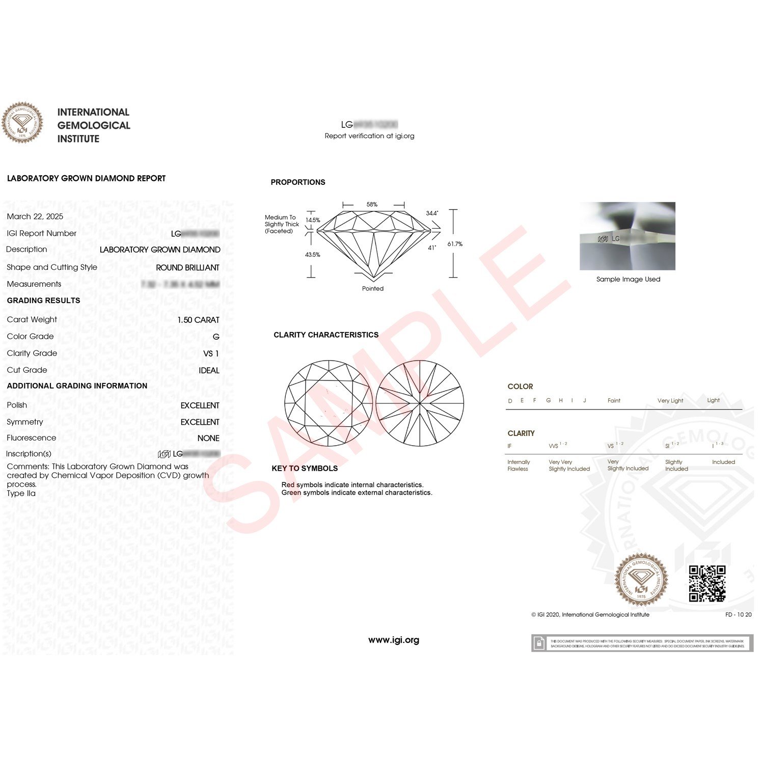 1 1/2 Carat Round Lab Grown IGI G/VS1 Diamond Ring in 10K White Gold - Image 8
