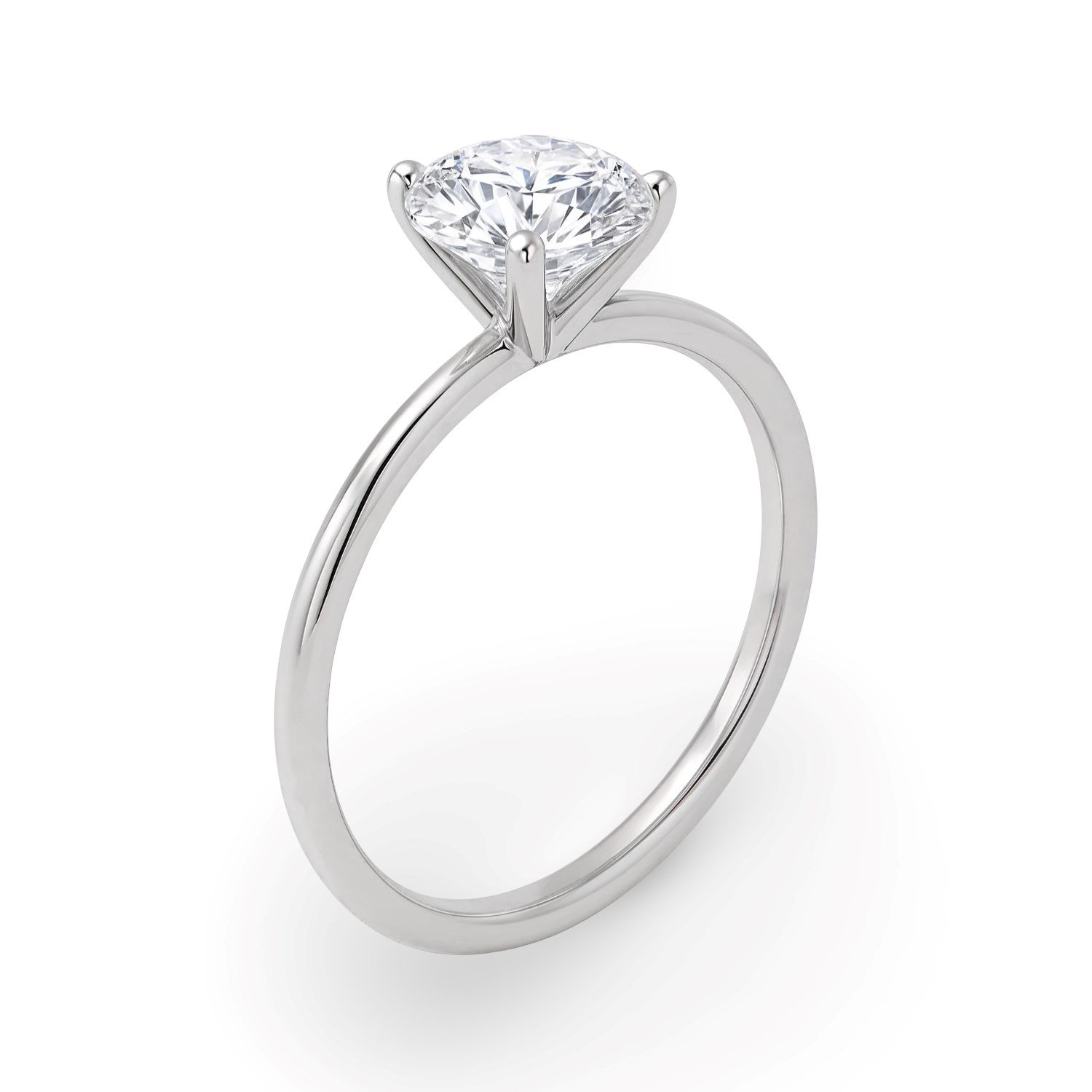 1 1/2 Carat Round Lab Grown IGI G/VS1 Diamond Ring in 10K White Gold - Image 2