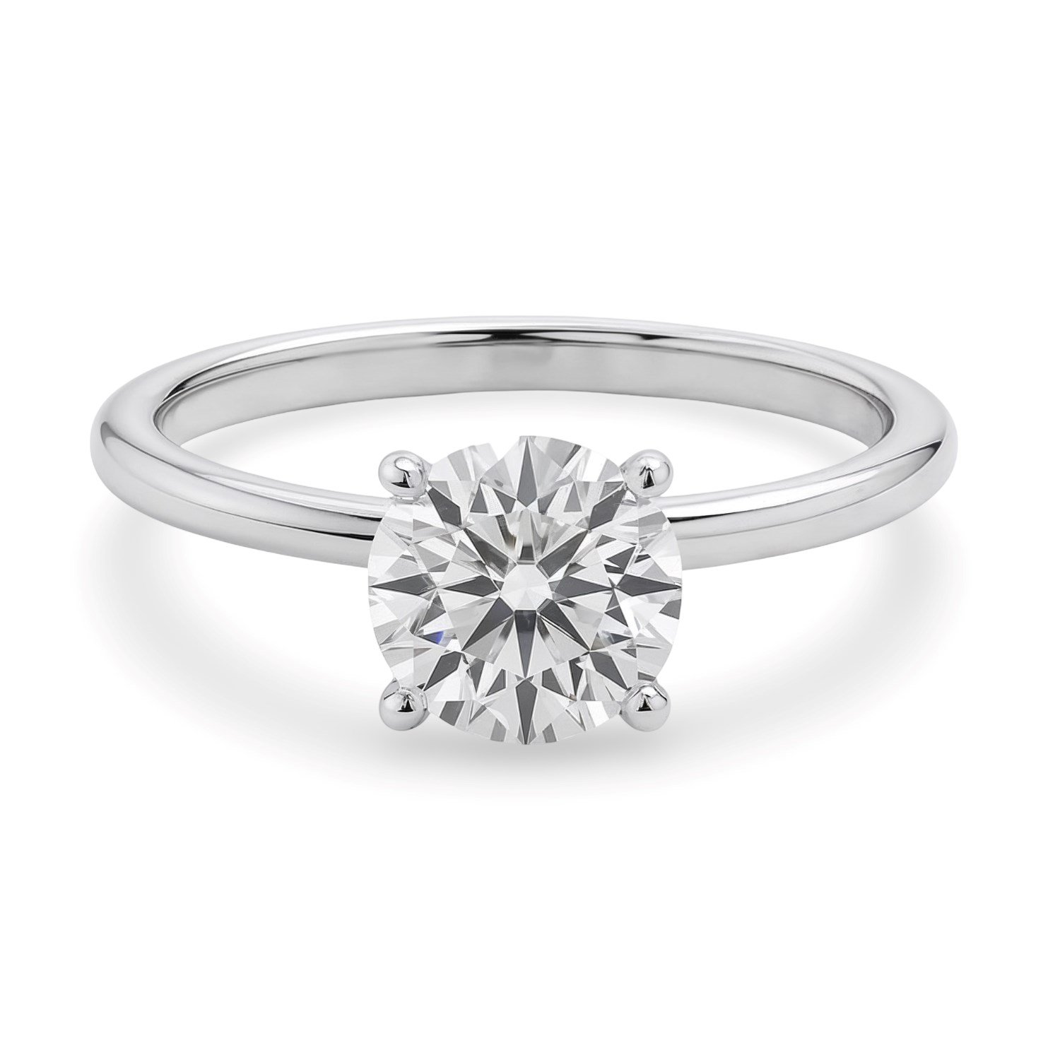 1 1/2 Carat Round Lab Grown IGI G/VS1 Diamond Ring in 10K White Gold - Image 3