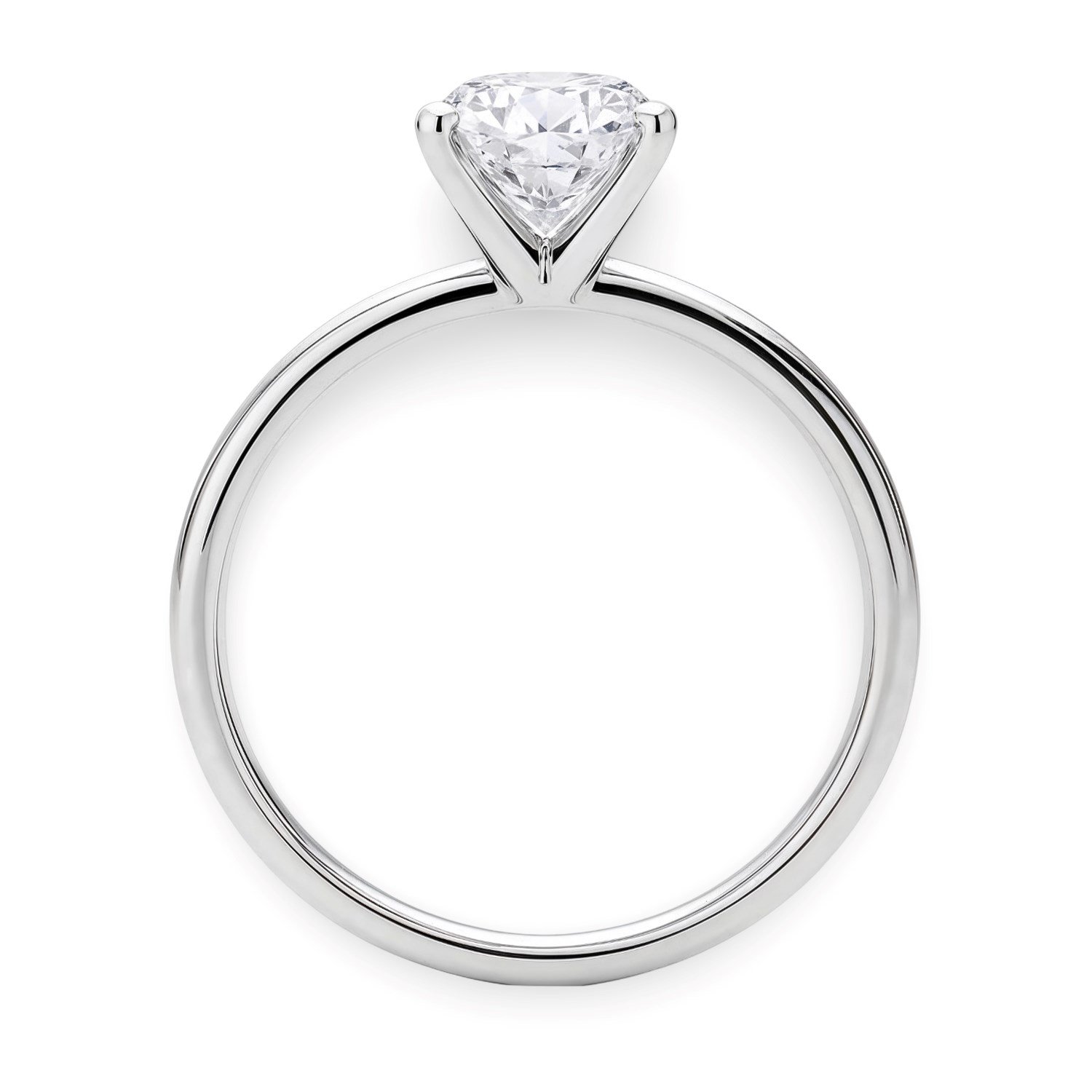 1 1/2 Carat Round Lab Grown IGI G/VS1 Diamond Ring in 10K White Gold - Image 4
