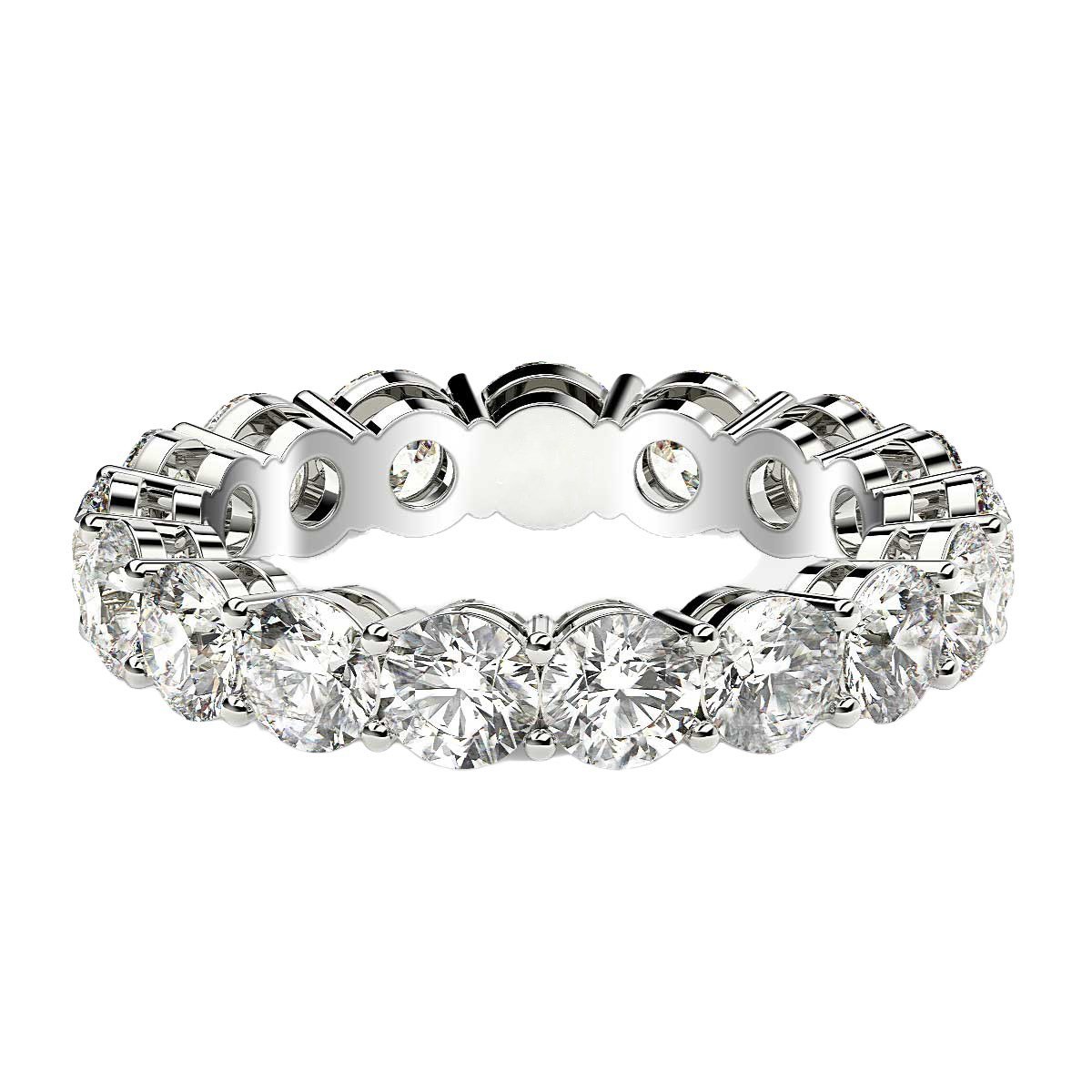 Round Cut Lab Grown Diamond Eternity Ring in 14k White Gold (3 cttw FG/VS2) - Image 2