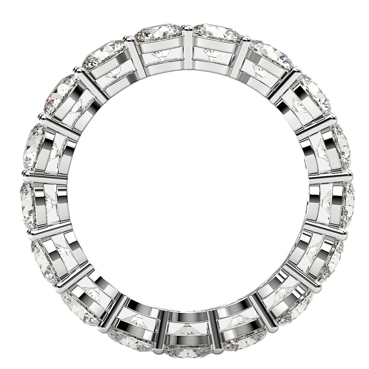 Round Cut Lab Grown Diamond Eternity Ring in 14k White Gold (3 cttw FG/VS2) - Image 3