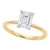 3 Carat Emerald Lab Grown IGI G/VS1 Diamond Solitaire Ring in 14K Yellow Gold
