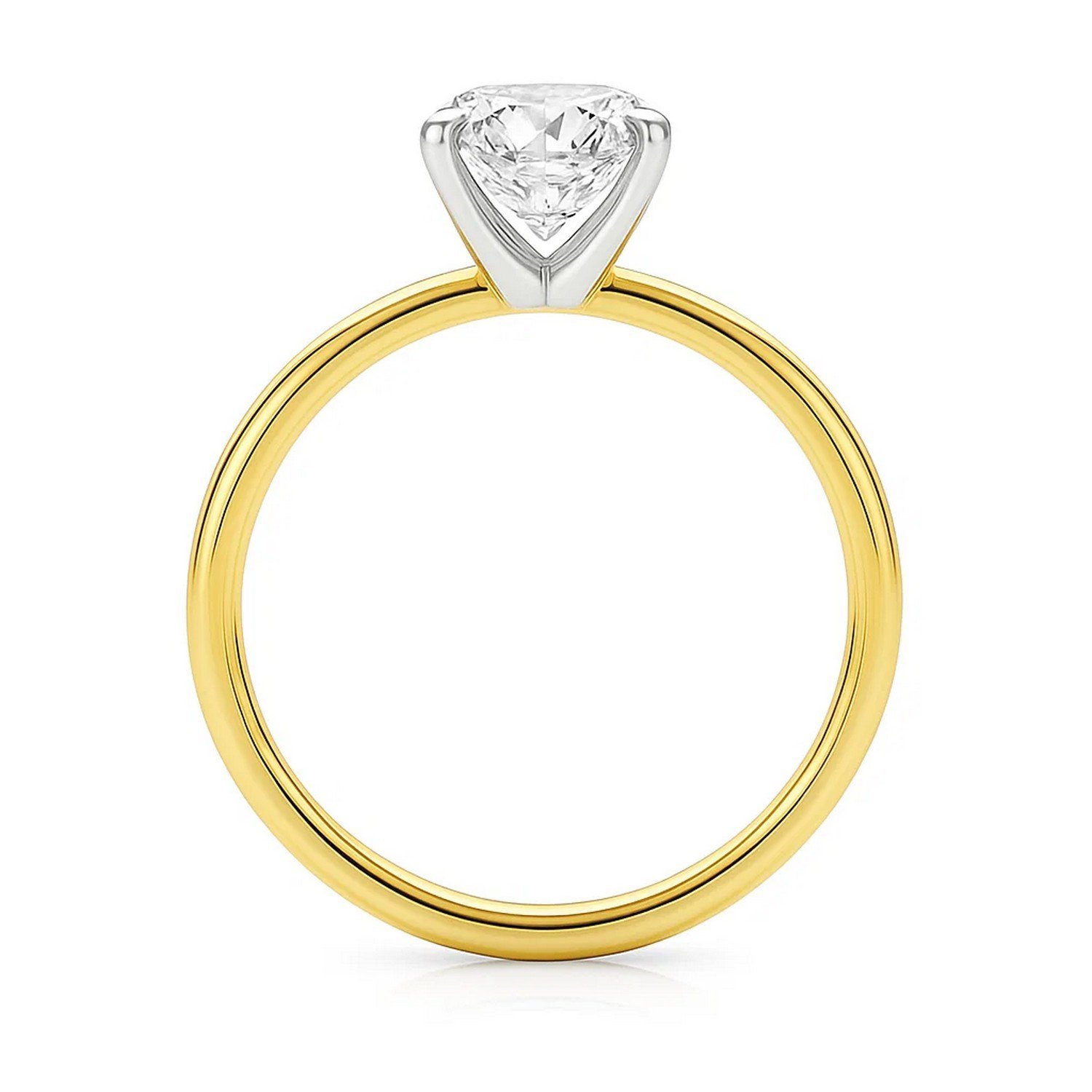 3 Carat Emerald Lab Grown IGI G/VS1 Diamond Solitaire Ring in 14K Yellow Gold - Image 4