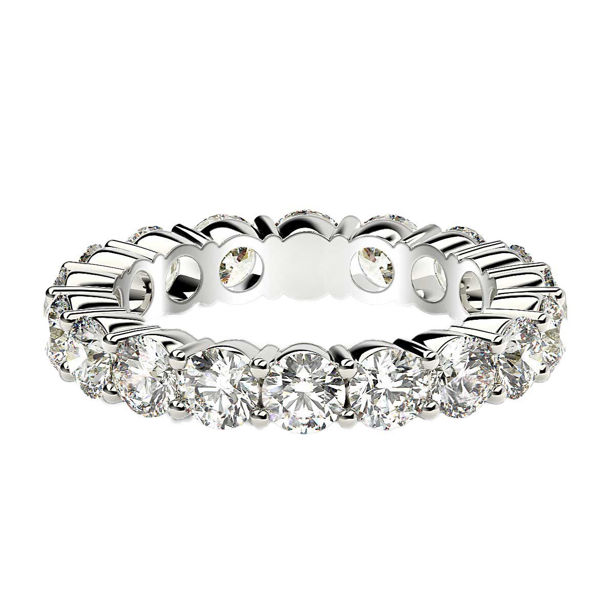 Round Cut Lab Grown Diamond Eternity Ring in 14k White Gold (2 cttw FG/VS2) - Image 2