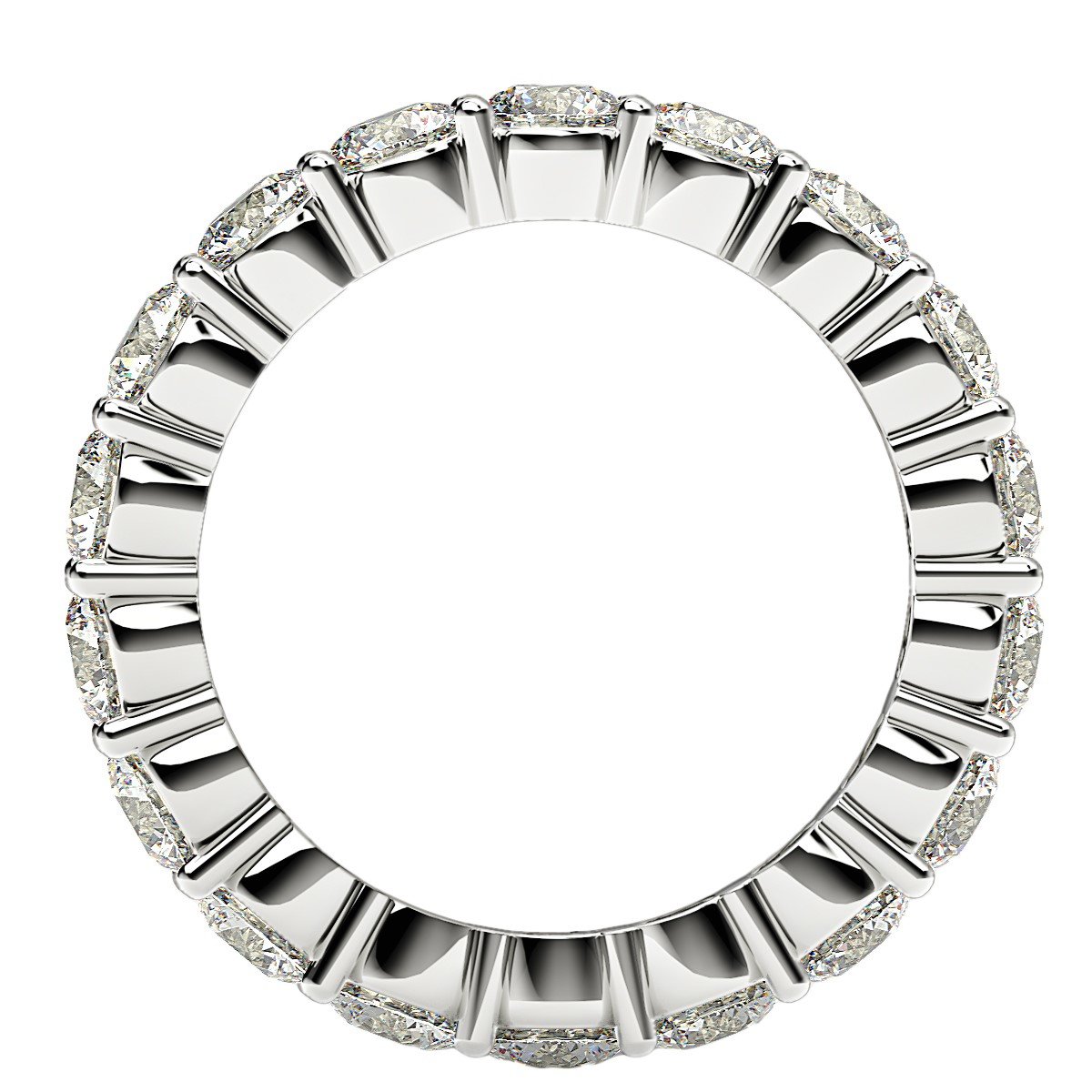 Round Cut Lab Grown Diamond Eternity Ring in 14k White Gold (2 cttw FG/VS2) - Image 3