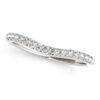 14k White Gold Round Pave Setting Curvy Diamond Wedding Band (1/4 cttw)