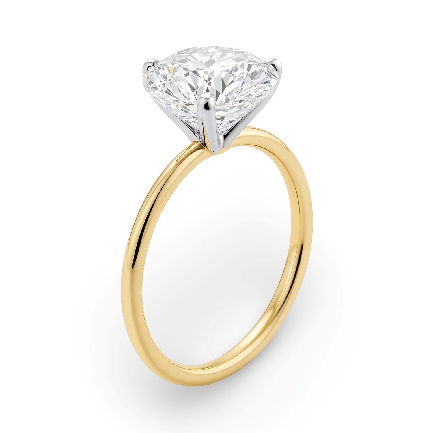 2 Carat Round Lab Grown IGI G/VS1 Diamond Solitaire Ring in 10K Yellow Gold - Image 2