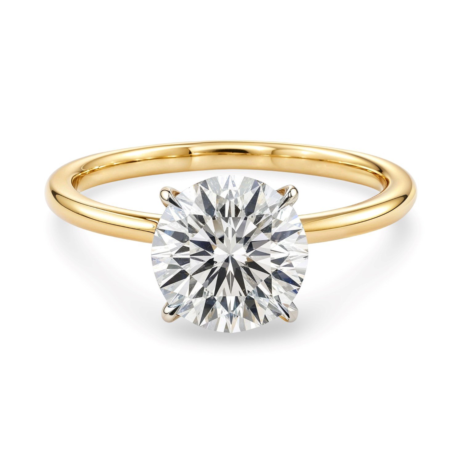 2 Carat Round Lab Grown IGI G/VS1 Diamond Solitaire Ring in 10K Yellow Gold - Image 3