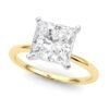 5 Carat Princess Lab Grown IGI G/VS1 Diamond Solitaire Ring in 10K Yellow Gold