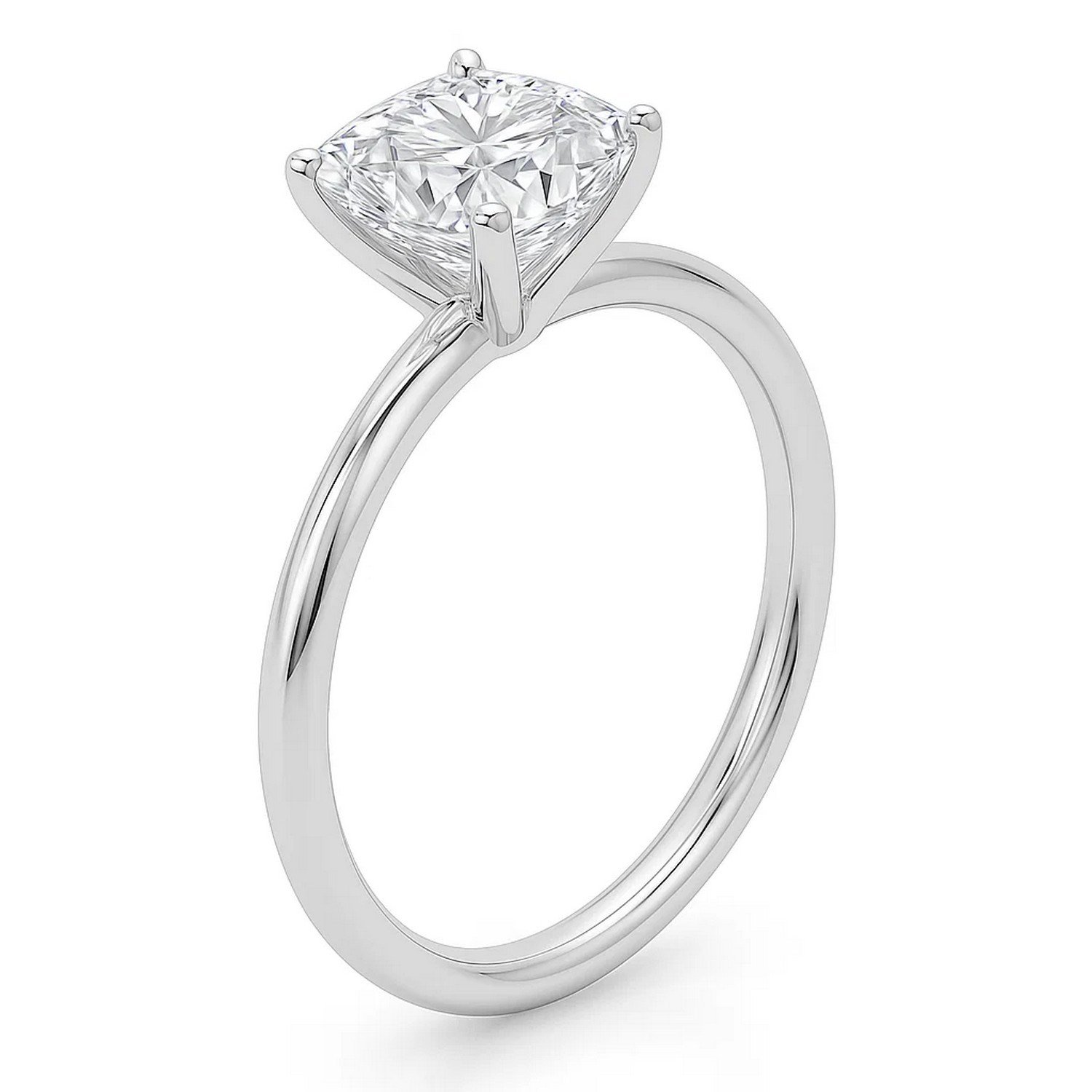 5 Carat Cushion Lab Grown IGI G/VS1 Diamond Solitaire Ring in 10K White Gold - Image 2