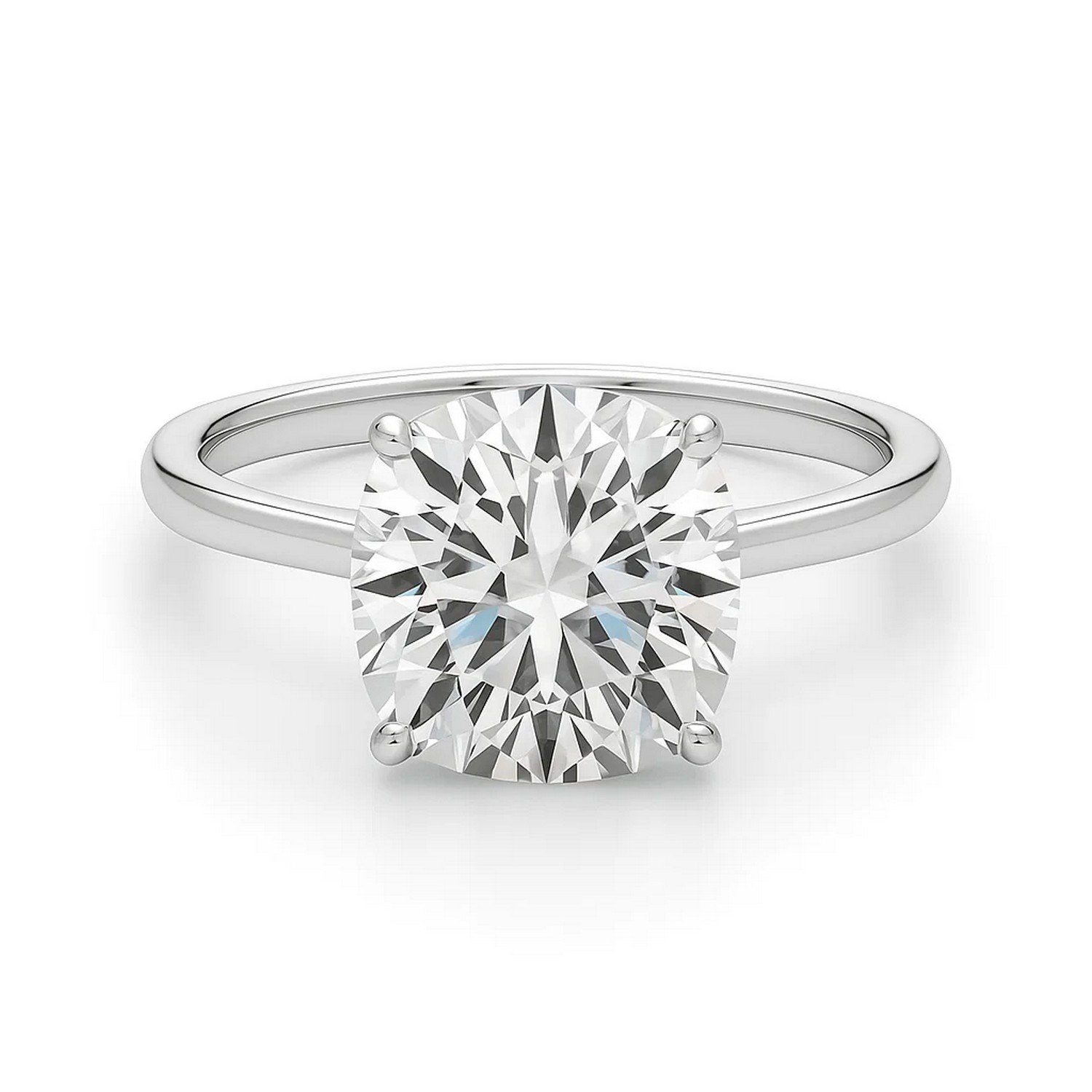 5 Carat Cushion Lab Grown IGI G/VS1 Diamond Solitaire Ring in 10K White Gold - Image 3