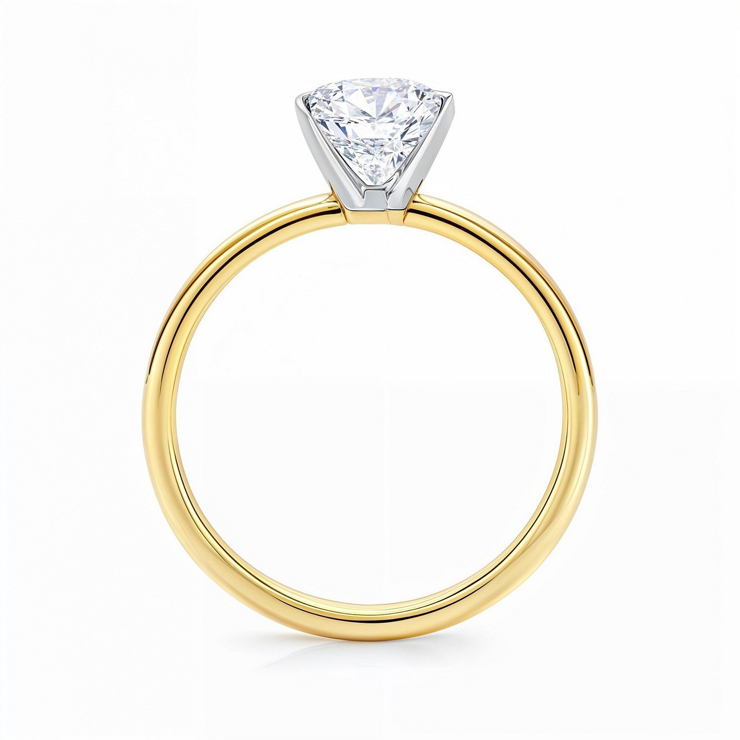 3 Carat Radiant Lab Grown IGI G/VS1 Diamond Solitaire Ring in 14K Yellow Gold - Image 4
