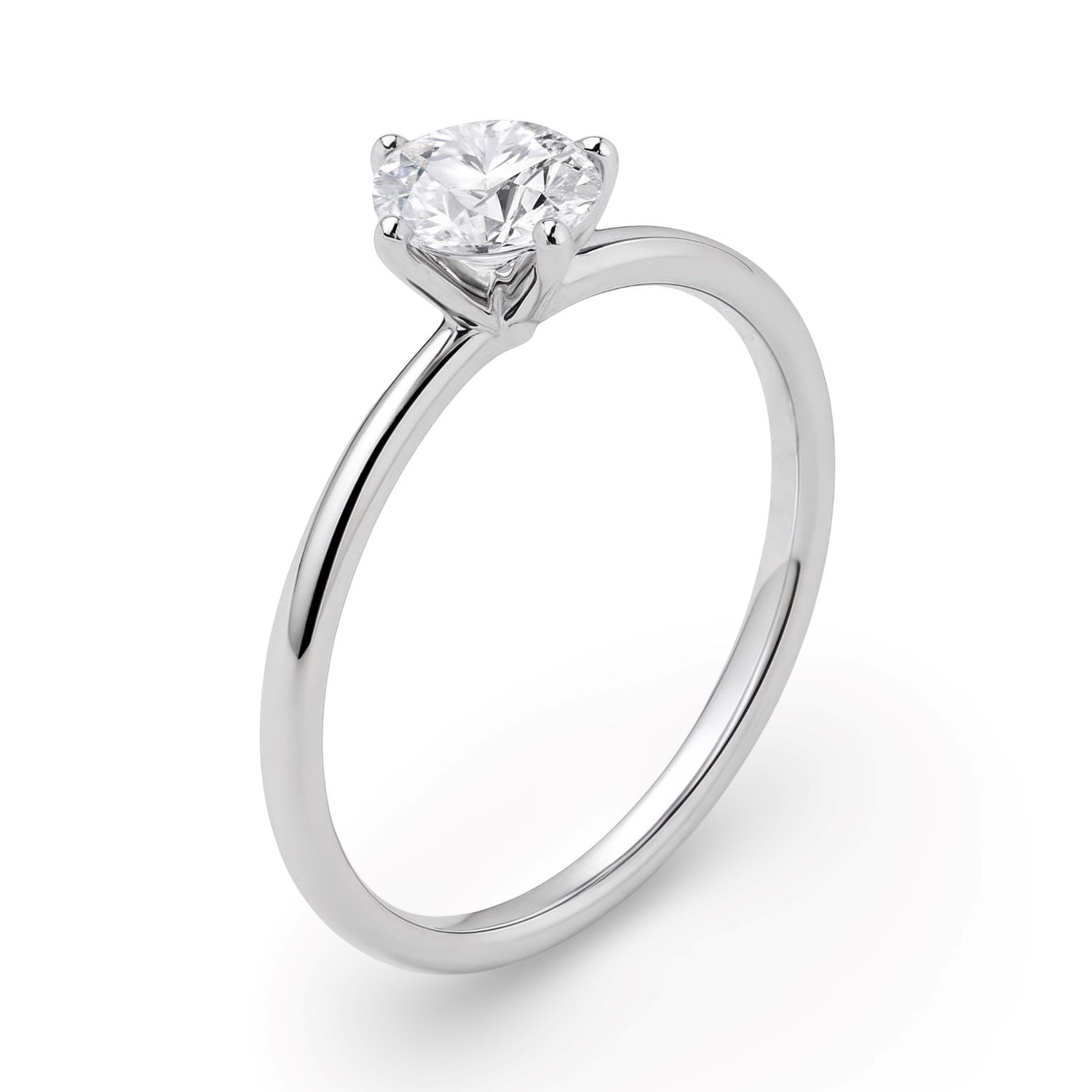 1 Carat Round Lab Grown IGI G/VS1 Diamond Solitaire Ring in Sterling Silver - Image 2