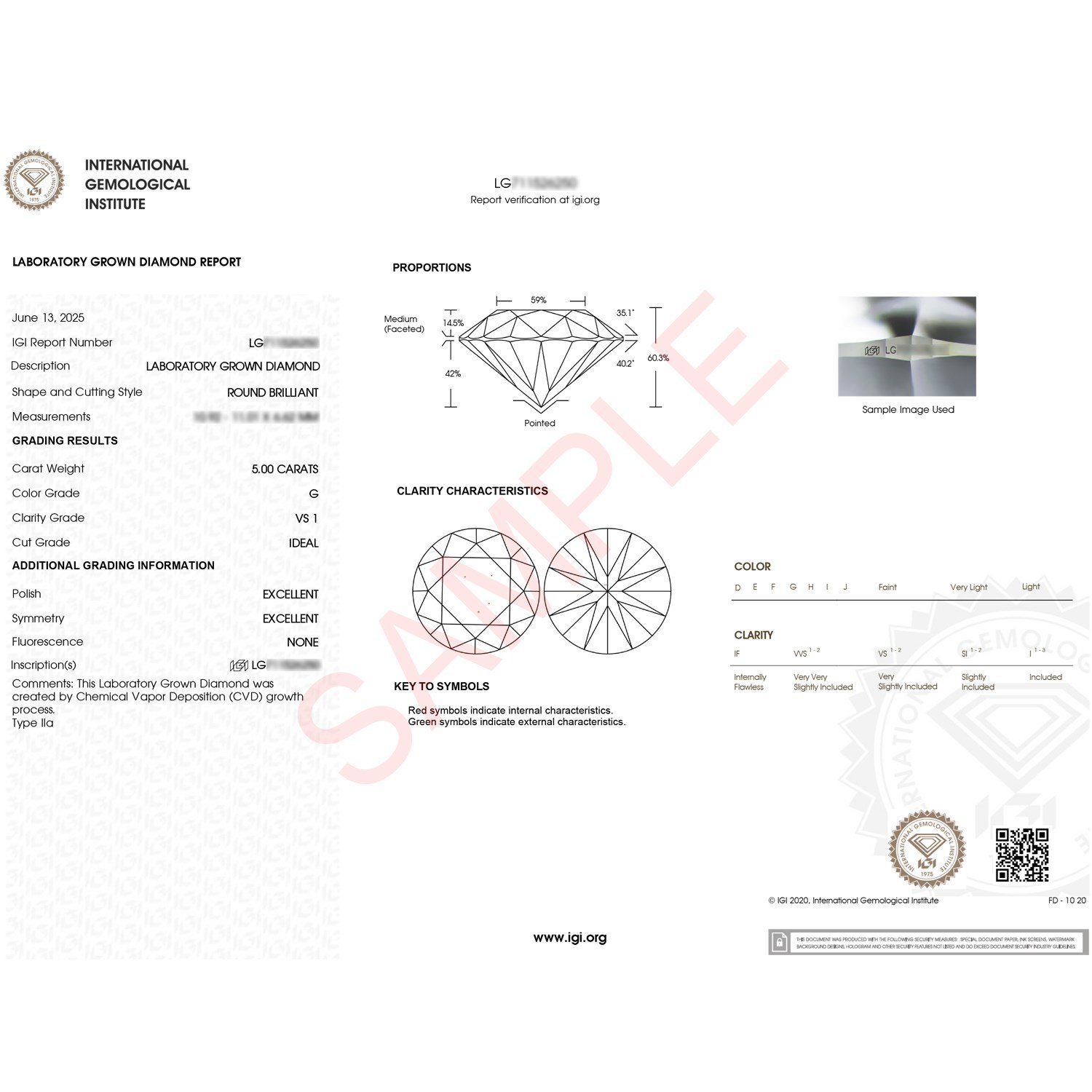 5 Carat Round Lab Grown IGI G/VS1 Diamond Solitaire Ring in 10K White Gold - Image 7