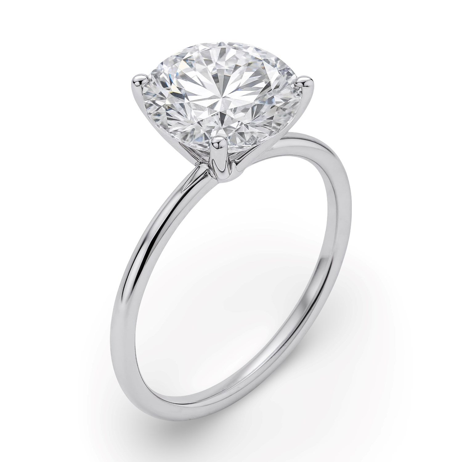 5 Carat Round Lab Grown IGI G/VS1 Diamond Solitaire Ring in 10K White Gold - Image 2