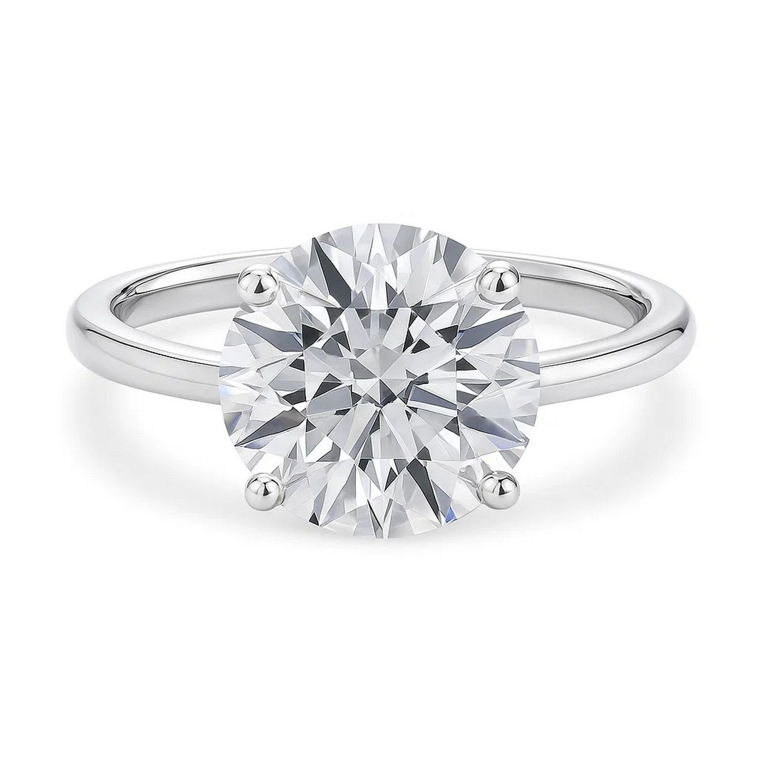 5 Carat Round Lab Grown IGI G/VS1 Diamond Solitaire Ring in 10K White Gold - Image 3
