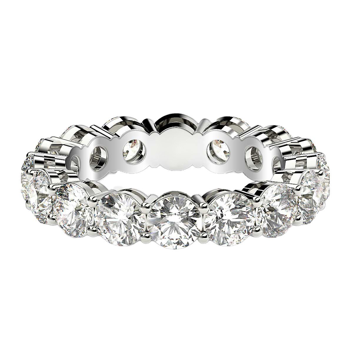 Round Cut Lab Grown Diamond Eternity Ring in 14k White Gold (4 cttw FG/VS2) - Image 2