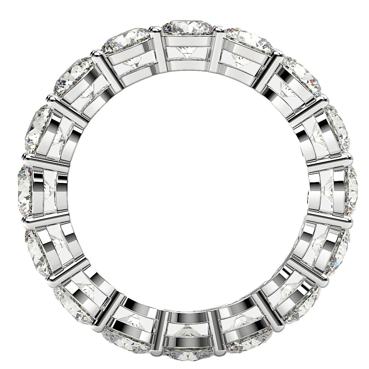 Round Cut Lab Grown Diamond Eternity Ring in 14k White Gold (4 cttw FG/VS2) - Image 3