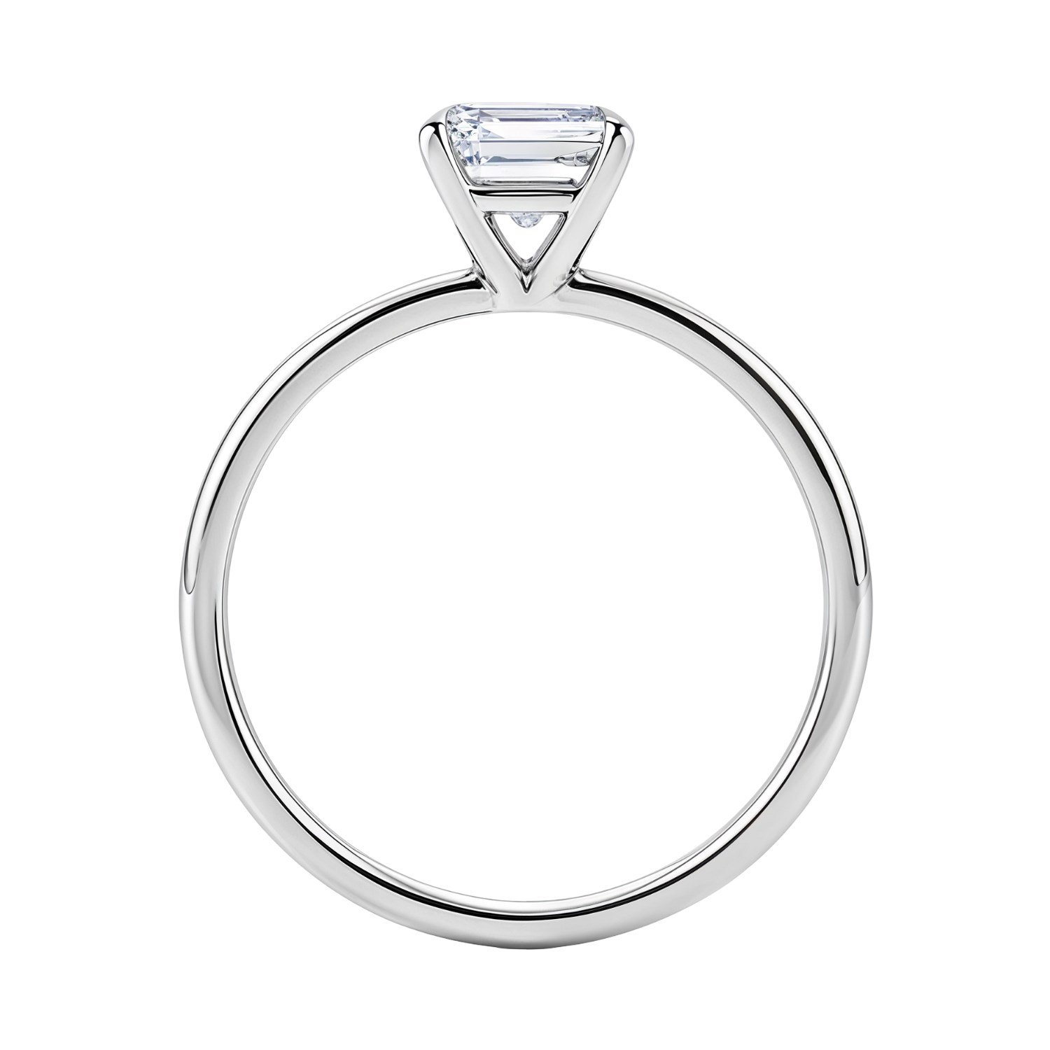 1 1/2 Carat Emerald Lab Grown IGI G/VS1 Diamond Solitaire Ring in 10K White Gold - Image 4