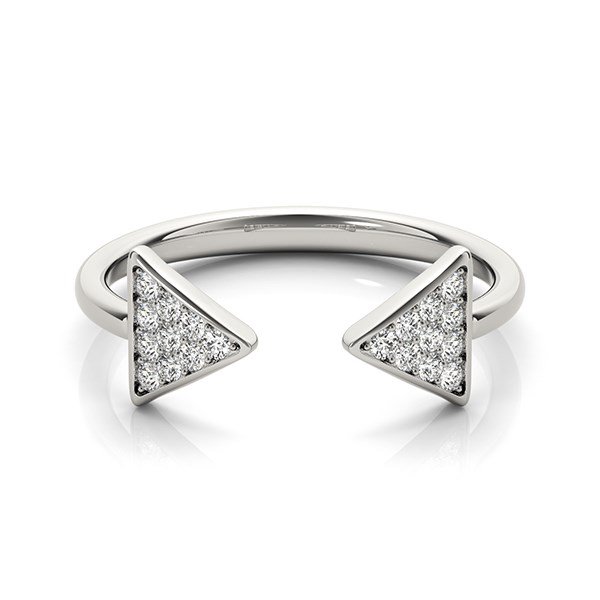 14k White Gold Diamond Arrowhead Open Ring (1/5 cttw) - Image 2