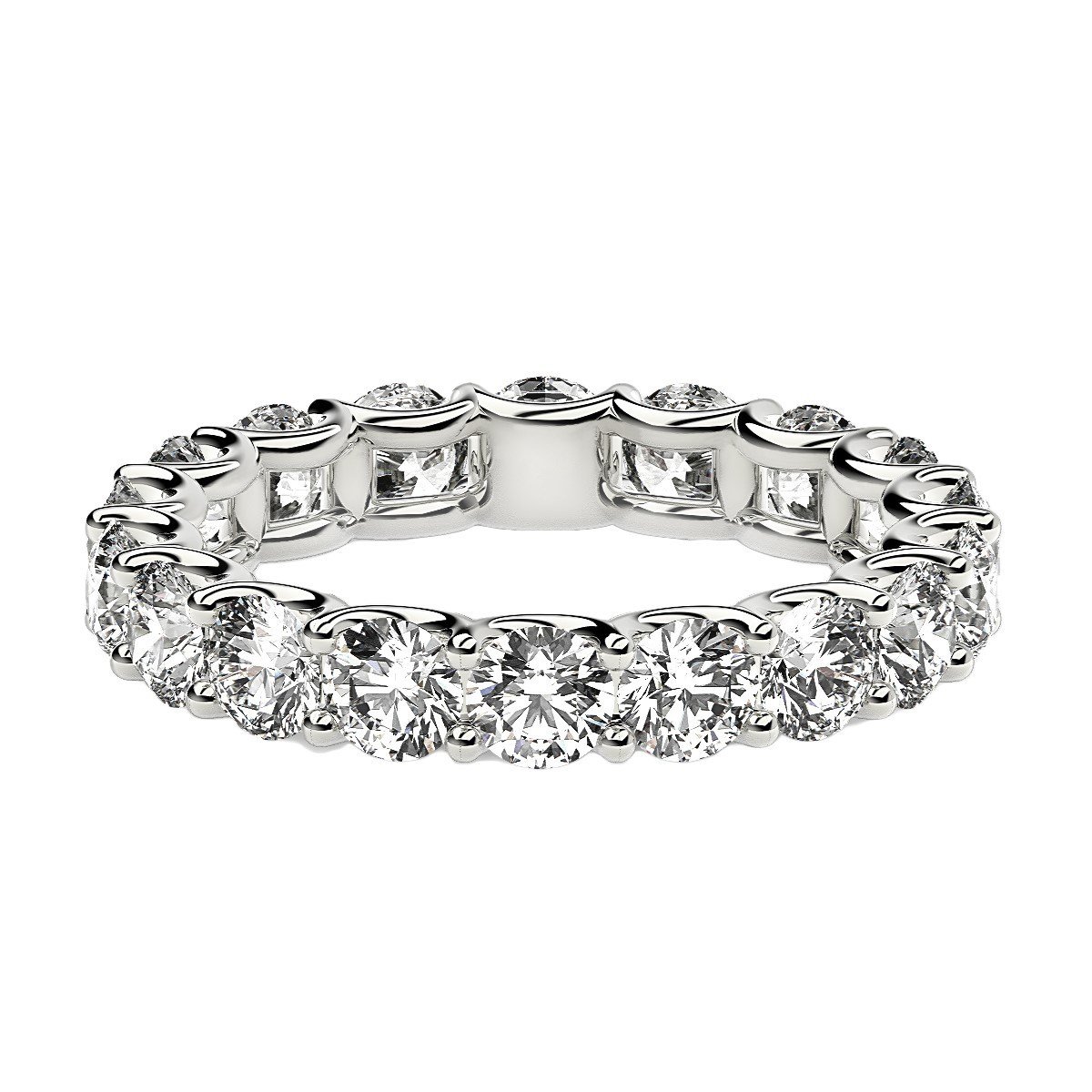 Round Cut Lab Grown Diamond Eternity Ring in 14k White Gold (2 cttw FG/VS2) - Image 2